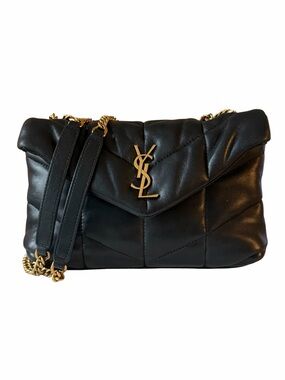Saint Laurent Toy LouLou Black Quilted YSL Chain Shoulder/Crossbody